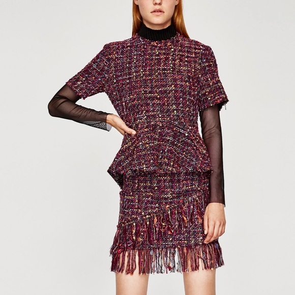 Zara Tops - Zara Colorful Peplum High Low Top